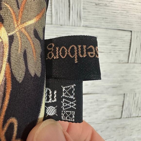 Rosenborg colorful, long silk scarf, dark academia, bohemian preppy feminine - Picture 6 of 10